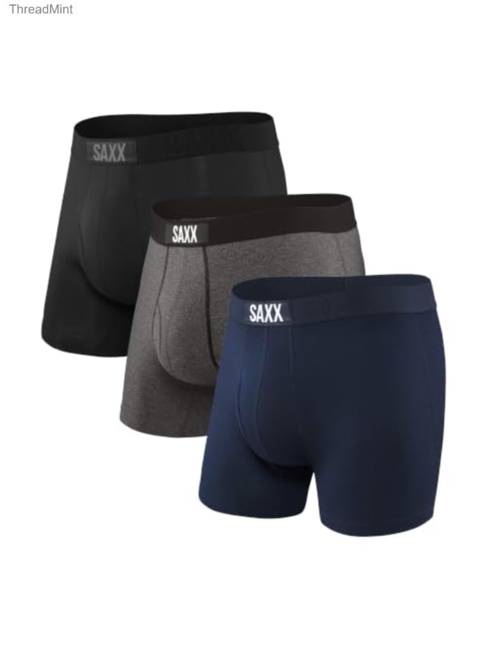 Men's Ultra Super Soft Boxer Brief Fly 3-Pack BallPark Pouch Support